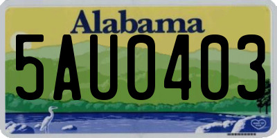 AL license plate 5AU0403