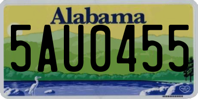 AL license plate 5AU0455