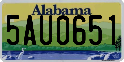 AL license plate 5AU0651
