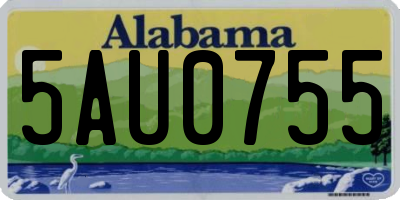 AL license plate 5AU0755