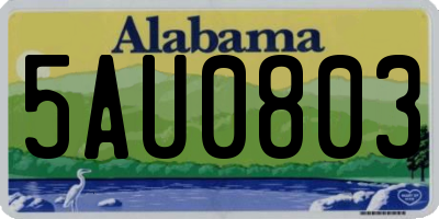 AL license plate 5AU0803