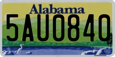 AL license plate 5AU0840