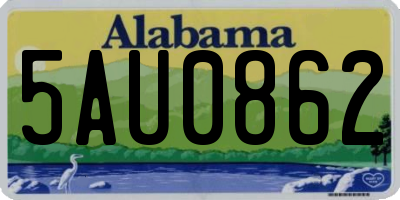 AL license plate 5AU0862