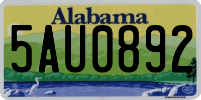 AL license plate 5AU0892