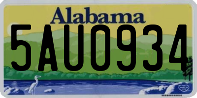 AL license plate 5AU0934