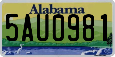 AL license plate 5AU0981
