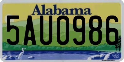 AL license plate 5AU0986