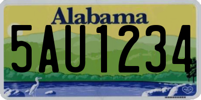 AL license plate 5AU1234