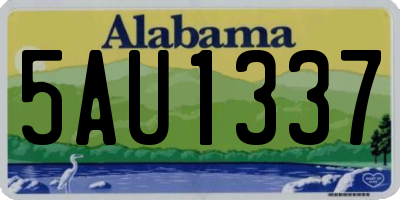 AL license plate 5AU1337