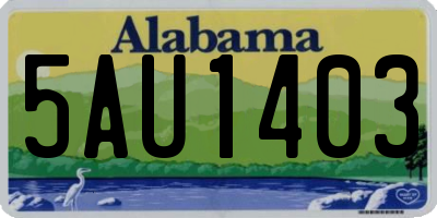 AL license plate 5AU1403