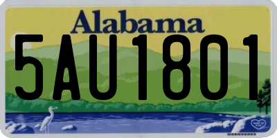 AL license plate 5AU1801