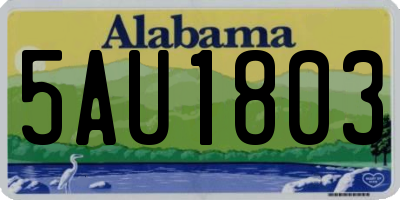AL license plate 5AU1803
