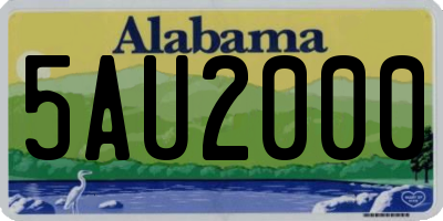 AL license plate 5AU2000