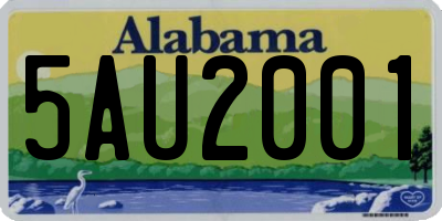 AL license plate 5AU2001