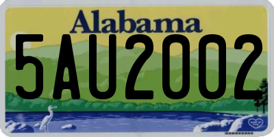 AL license plate 5AU2002