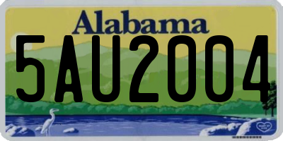 AL license plate 5AU2004