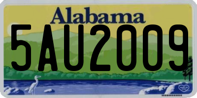 AL license plate 5AU2009