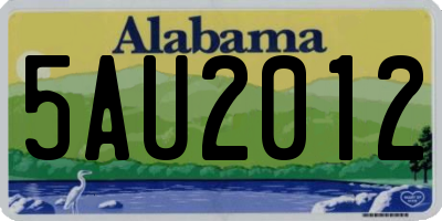 AL license plate 5AU2012