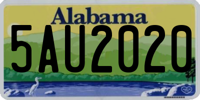AL license plate 5AU2020