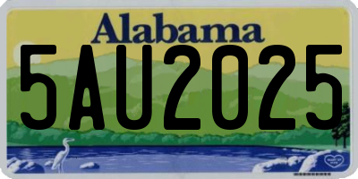 AL license plate 5AU2025