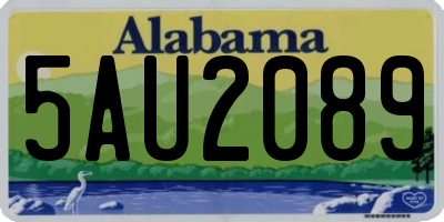 AL license plate 5AU2089