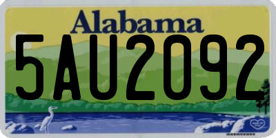 AL license plate 5AU2092