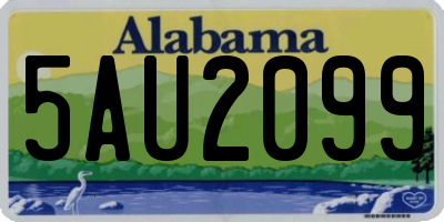 AL license plate 5AU2099