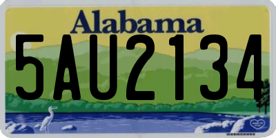 AL license plate 5AU2134