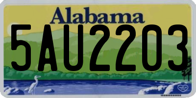 AL license plate 5AU2203