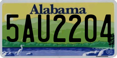 AL license plate 5AU2204