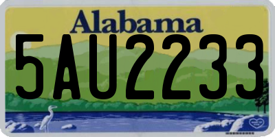 AL license plate 5AU2233