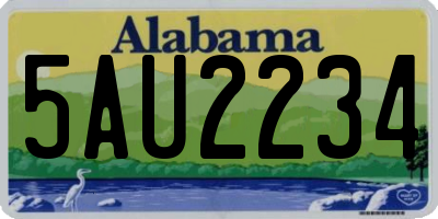 AL license plate 5AU2234