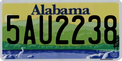 AL license plate 5AU2238