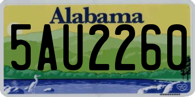 AL license plate 5AU2260