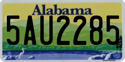 AL license plate 5AU2285