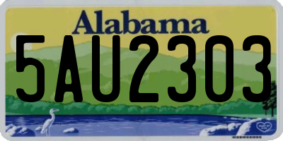AL license plate 5AU2303