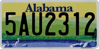 AL license plate 5AU2312