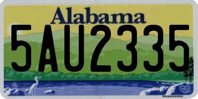 AL license plate 5AU2335