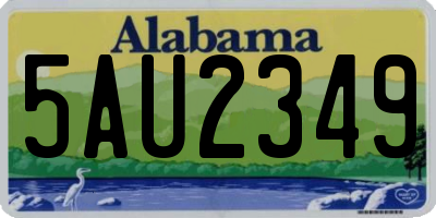 AL license plate 5AU2349