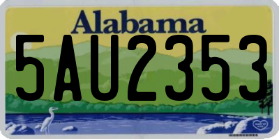AL license plate 5AU2353