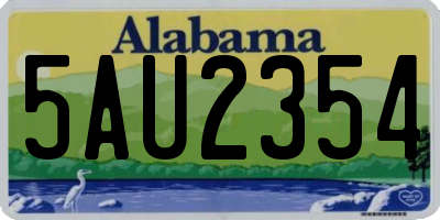 AL license plate 5AU2354