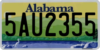 AL license plate 5AU2355