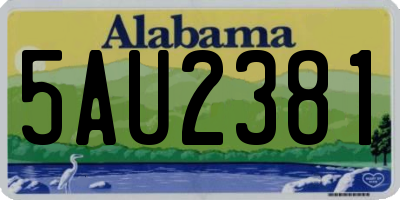 AL license plate 5AU2381