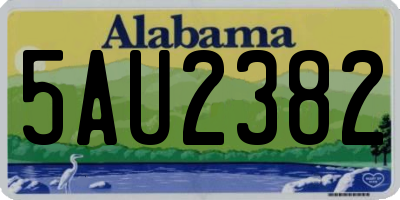 AL license plate 5AU2382