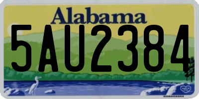 AL license plate 5AU2384