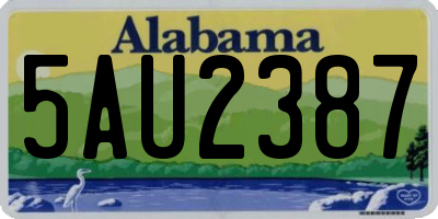 AL license plate 5AU2387