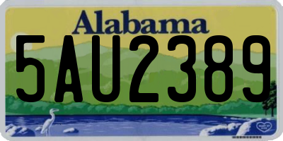 AL license plate 5AU2389