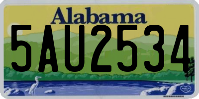 AL license plate 5AU2534