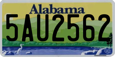 AL license plate 5AU2562