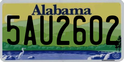AL license plate 5AU2602